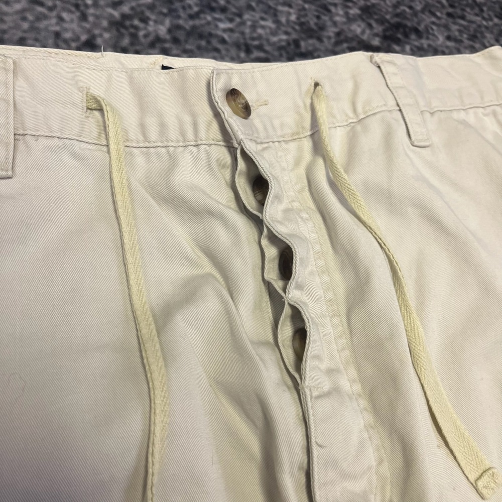 Vintage Wu Wear Pants Mens 34x30 Cream Baggy Embroidered Hip-Hop Skater Y2K‎ - Picture 8 of 16